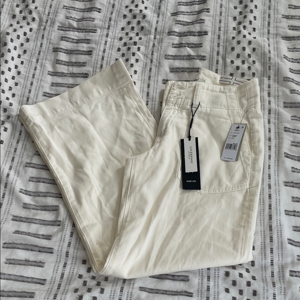 Liverpool Cream Wide Leg Jeans